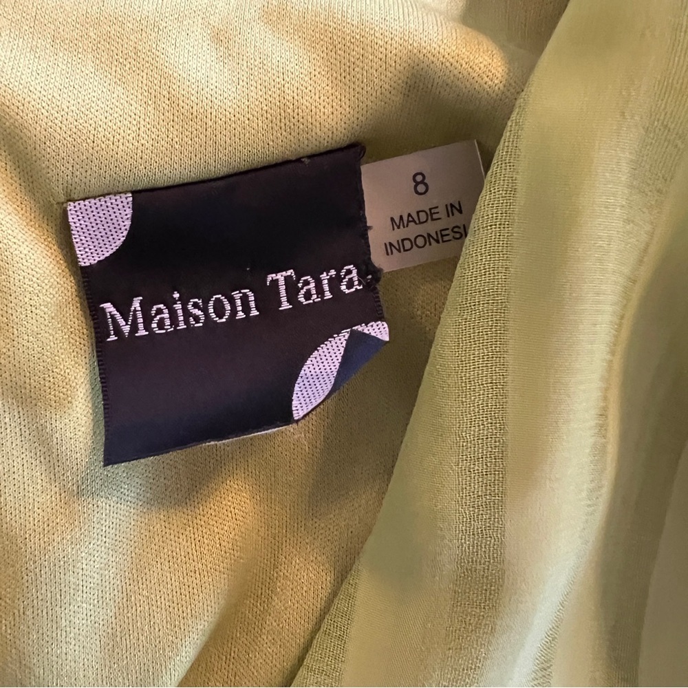 Maison Tara Chloe Apricot Green Mini Dress. Size 8 - Picture 7 of 15